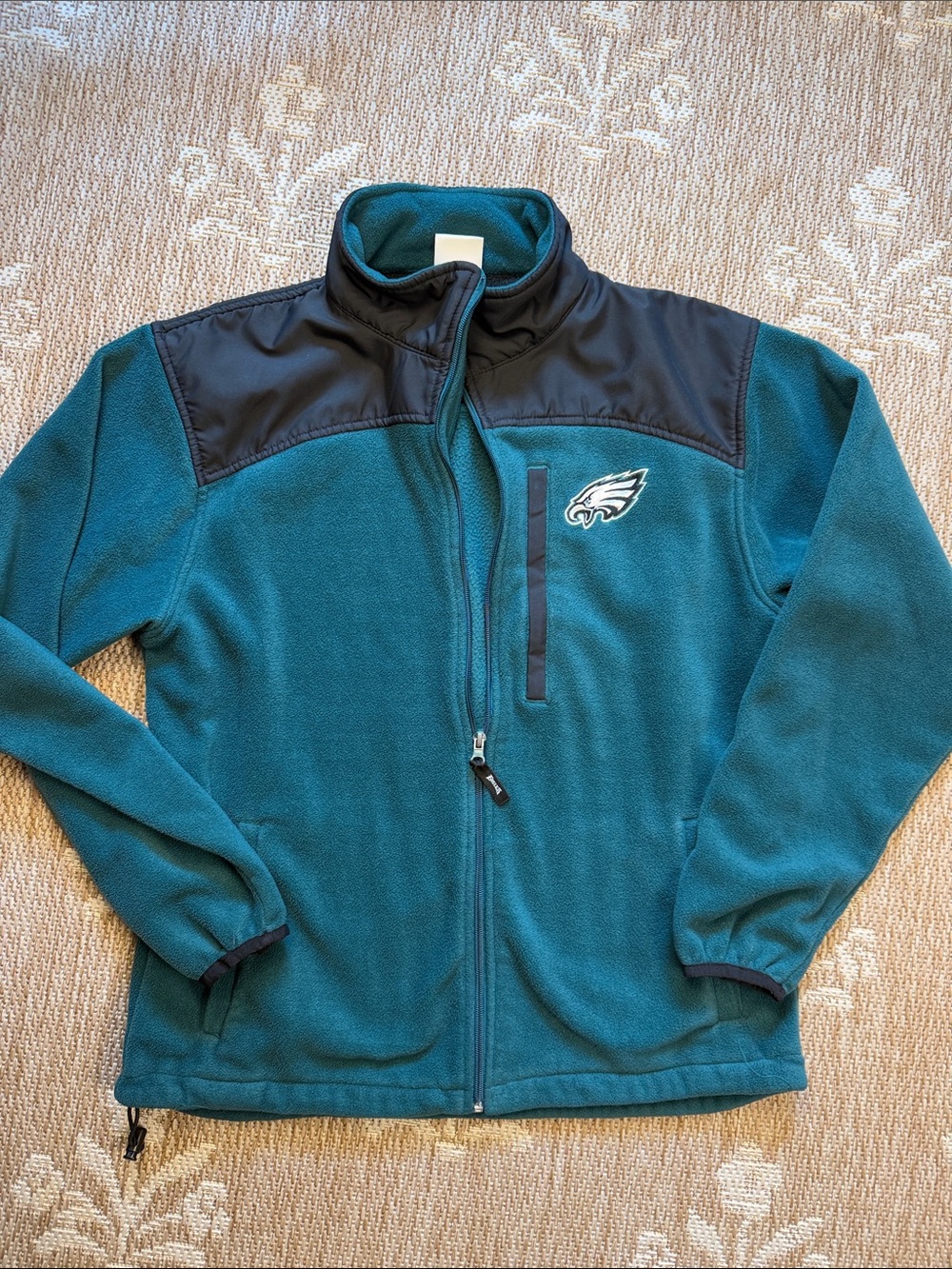 NFL Teal Full‑Zip Fleece Philadelphia Eagles logo Jacket
